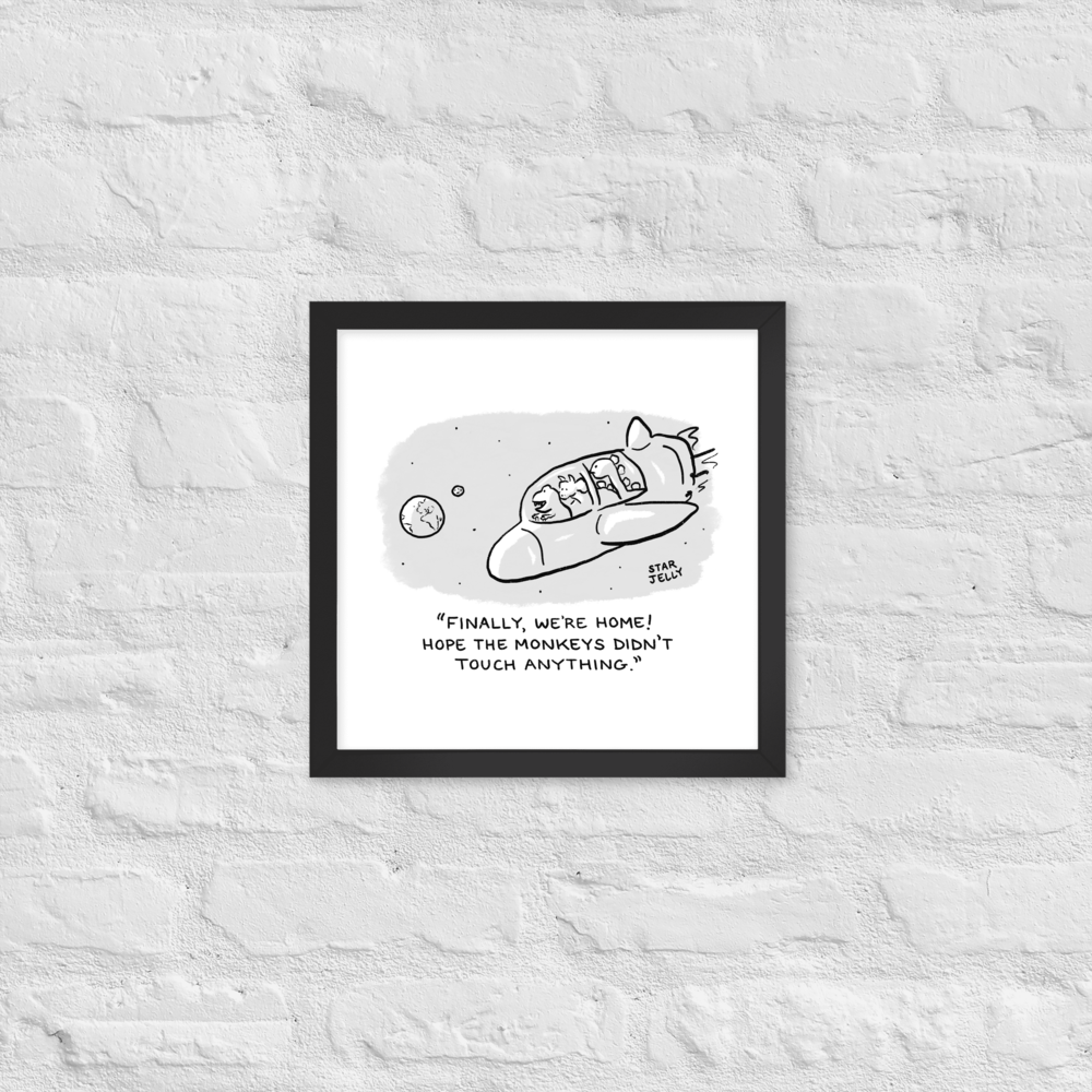 Dinosaurs in Space | Framed Print